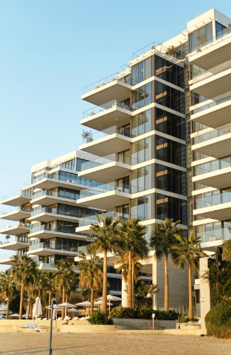 Modern apartment complex in Dubai.