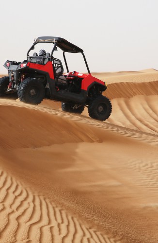 Safari through the desert with quad