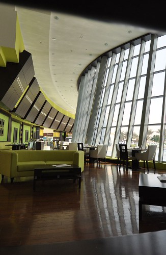 Dubai Silicon Oasis interior with glass architecture.