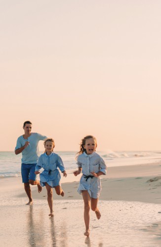 Family on the beach.